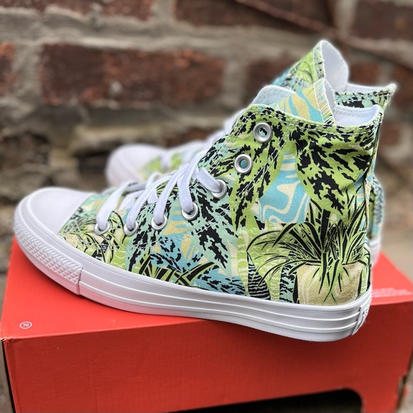 Converse Chuck Taylor All Star 70 High Top Green Floral Sneaker Womens 6.5 NEW - Picture 5 of 7